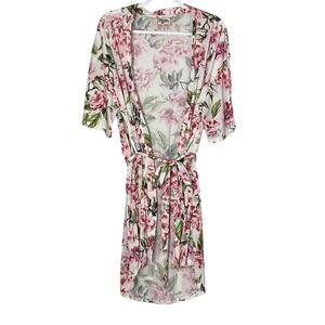 Show Me Your Mumu Floral Kimono Robe Lightweight Open Front Belted O S
